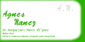 agnes mancz business card